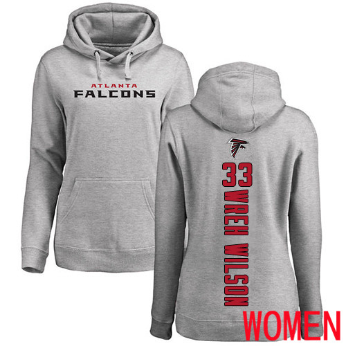 Atlanta Falcons Ash Women Blidi Wreh-Wilson Backer NFL Football #33 Pullover Hoodie Sweatshirts->atlanta falcons->NFL Jersey